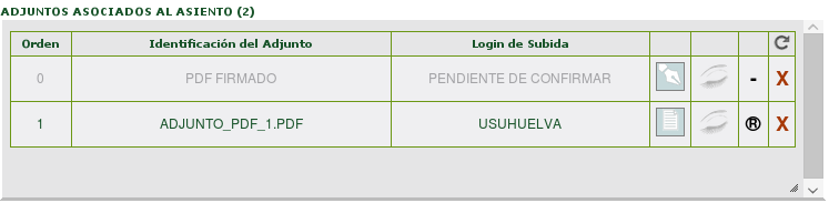 Pantalla CSV asociado