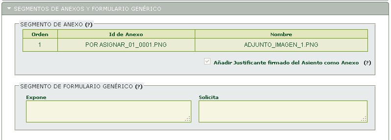 Pantalla segmento anexos