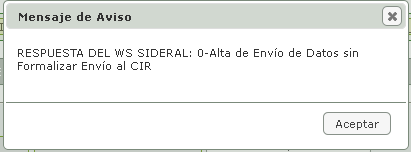 Pantalla mensaje
