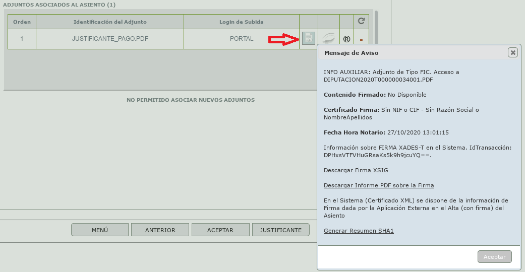 Menu Adjuntos