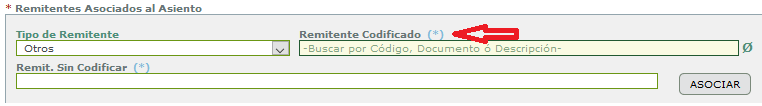 Pantalla Remitente Codificado