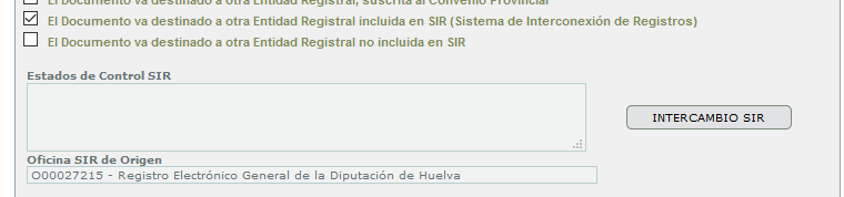 Pantalla Inicio SIR