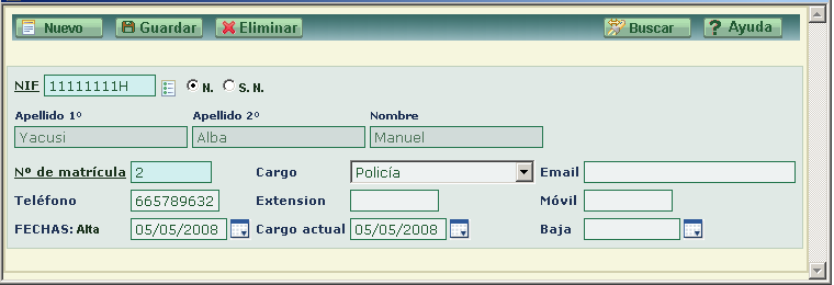 Pantalla Trabajadores