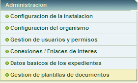 Menú Administración