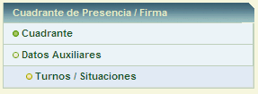 Menú Cuadrante
